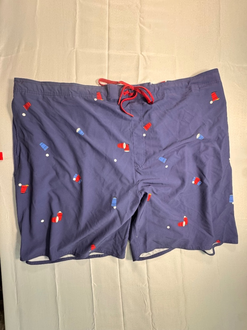 True Nation by DXL Men's Big and Tall Beer Pong Swim Trunks Blue 4XL
